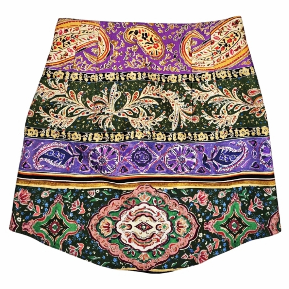 Zara Colorful Paisley Patterned Skirt